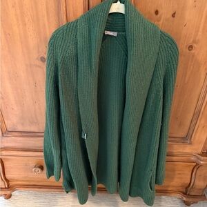 J.Jill Cozy Green Sweater Cardigan